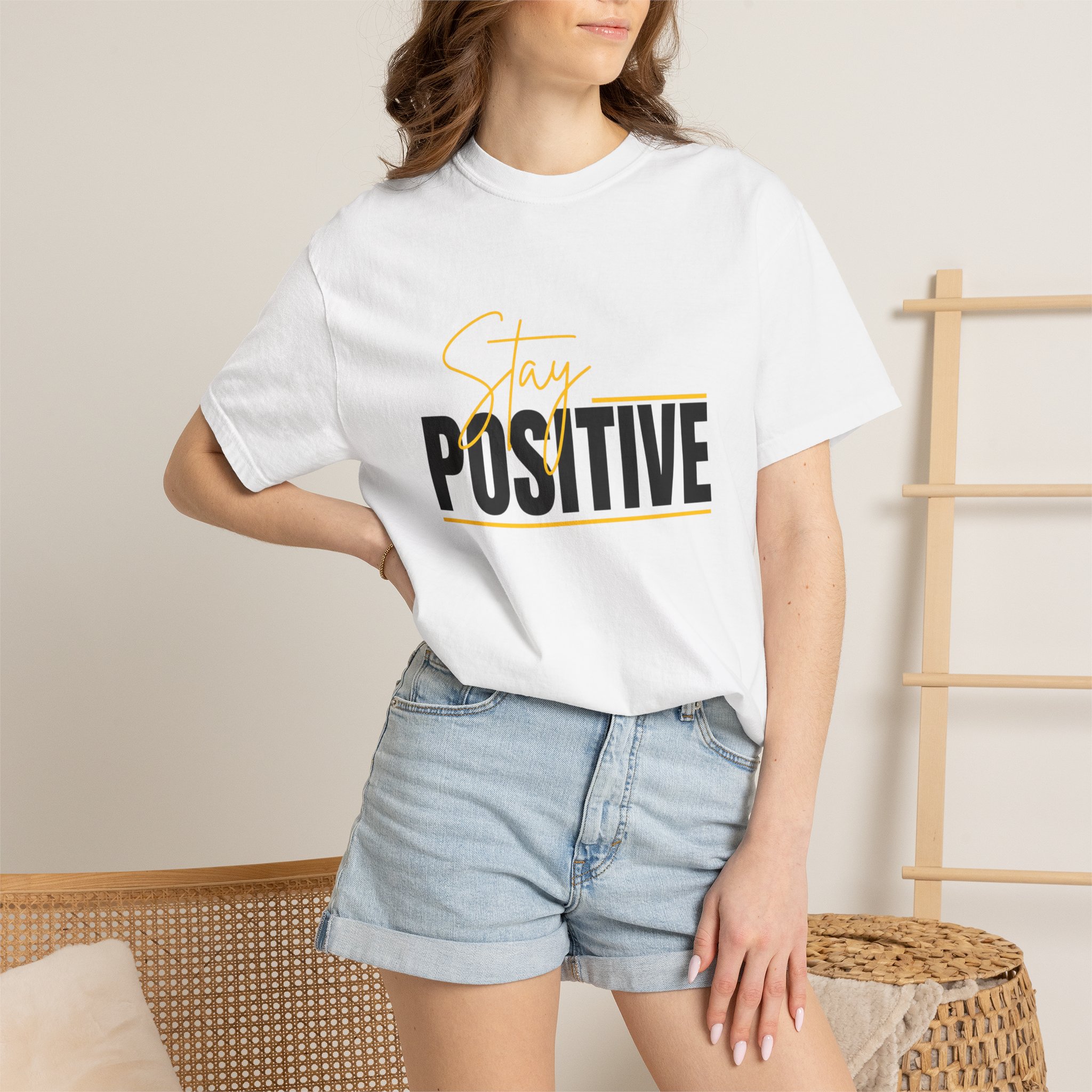 Stay Positive T-shirt | Motivational Typography Tee - Image 4